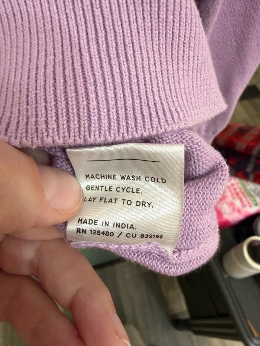 Pact Women's Lavender Polo Collar Organic Cotton Sweater Size Small